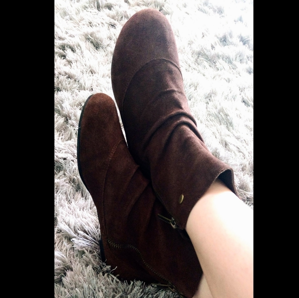 Suede ankle booties **SOLD ON MERCARI**